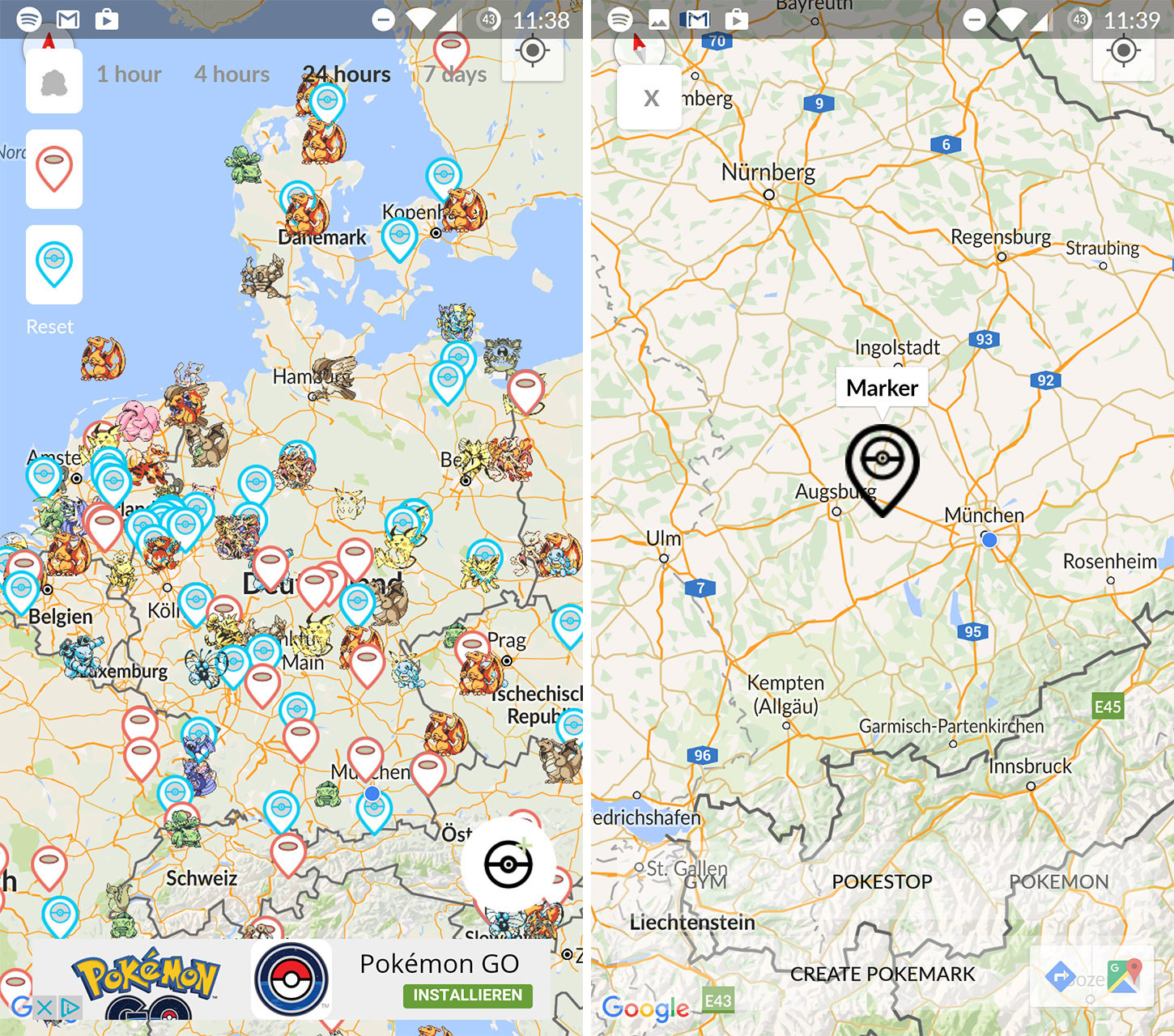 Pokemap for Android - 1450 x 1280 jpeg 644kB