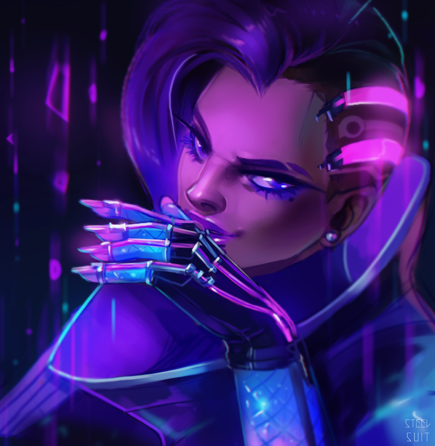 Overwatch Sombra Sexy Fan Art Anime Cosplaygame Playing Info